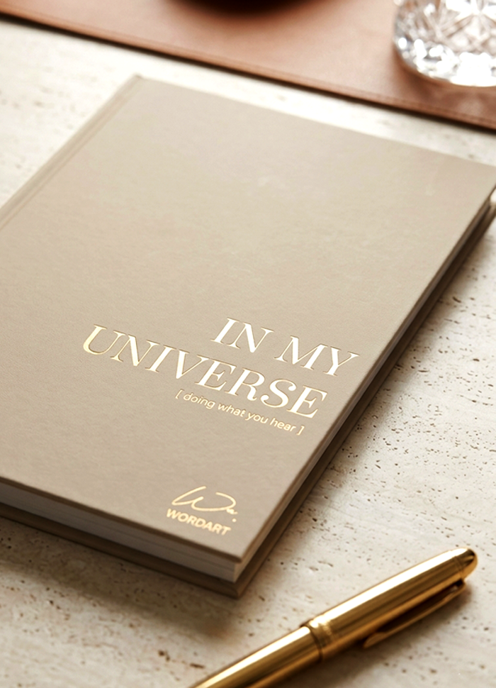 Wa.Wordart journal with gold foil detailing